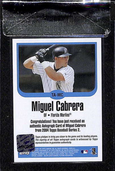 2004 Topps Miguel Cabrera Autograph Cards BGS 9