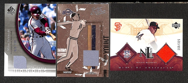 Lot Of 225+ Assorted Baseball Relic cards w. Schmidt/Yount/ McCovey