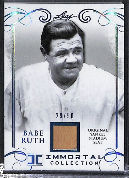 Lot Of 4 Babe Ruth 2017 Leaf Stadium Seat Relic & Numbered Cards