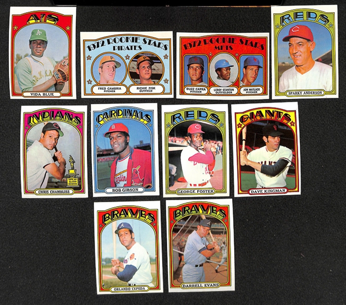 Lot of 1600+ Assorted 1972 Topps Baseball Cards w. Bob Gibson