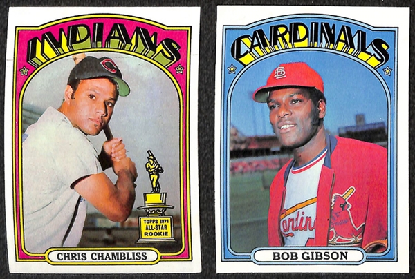 Lot of 1600+ Assorted 1972 Topps Baseball Cards w. Bob Gibson