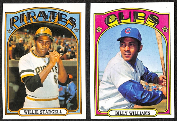 Lot of 1600+ Assorted 1972 Topps Baseball Cards w. Willie Stargell