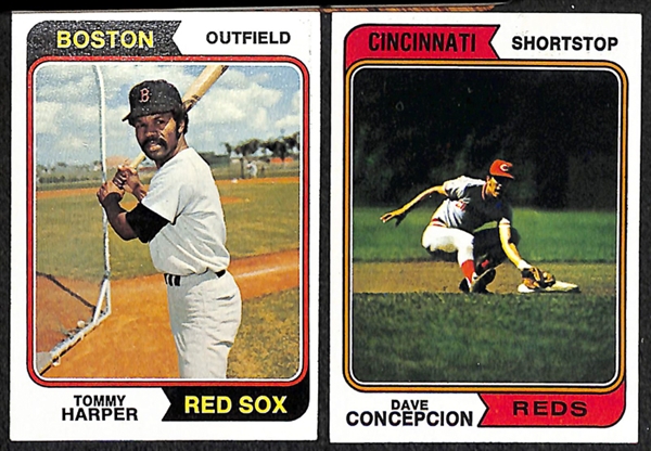 Lot of 1600+ Assorted 1974 Topps Baseball Cards w. Bobby Bonds