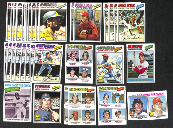 Lot of 3000+ 1977 Topps Baseball Cards w. Dave Winfield 