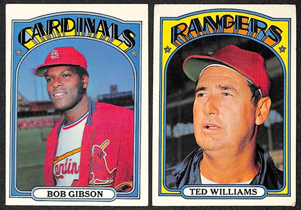 Lot of 395 Different 1972 Topps Baseball Cards w. Stars Including Bob Gibson