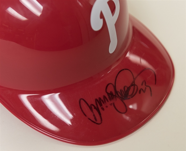 Ryne Sandberg Signed Helmet & Cliff Lee Signed Hat