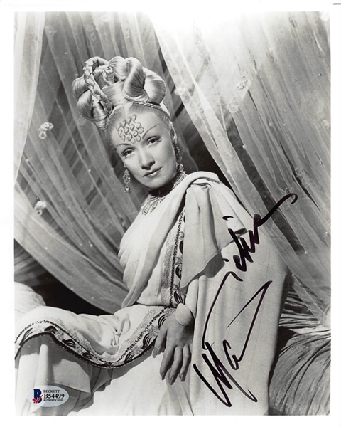 Marlene Dietrich Signed 8x10 Black & White Photo - Beckett COA