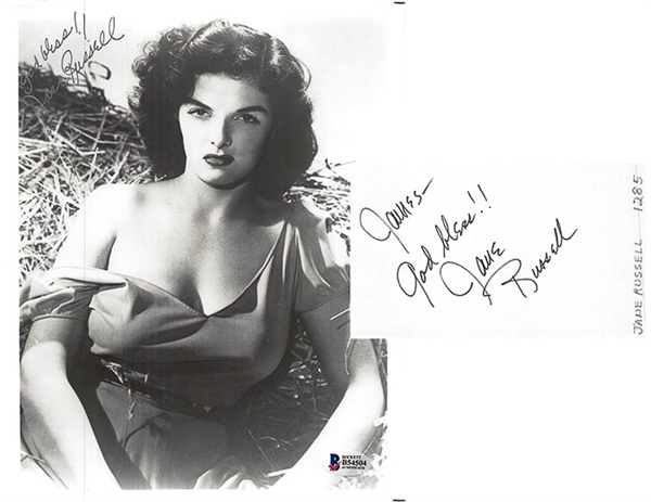 Lot of 2 Jane Russell Signed Items - Beckett COA