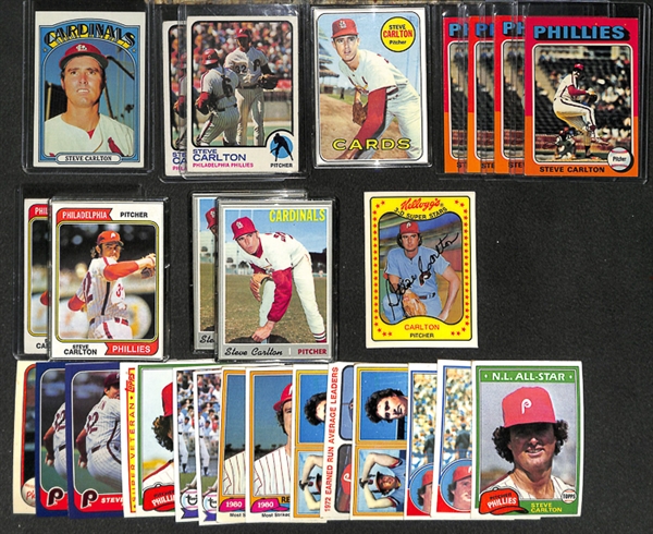 Lot Of 28 Assorted Steve Carlton Cards w. 1969 Topps