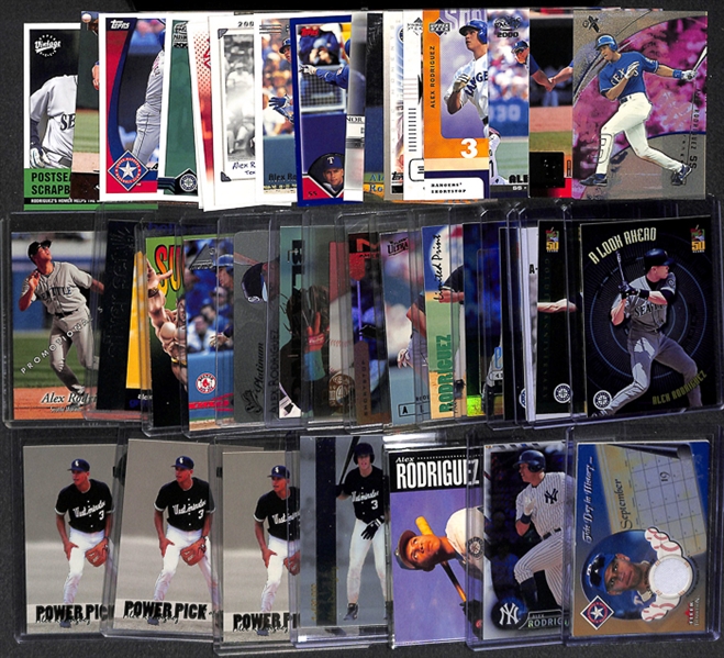 Lot Of 38 Assorted Alex Rodriguez Cards w. Relic Card & Rookies