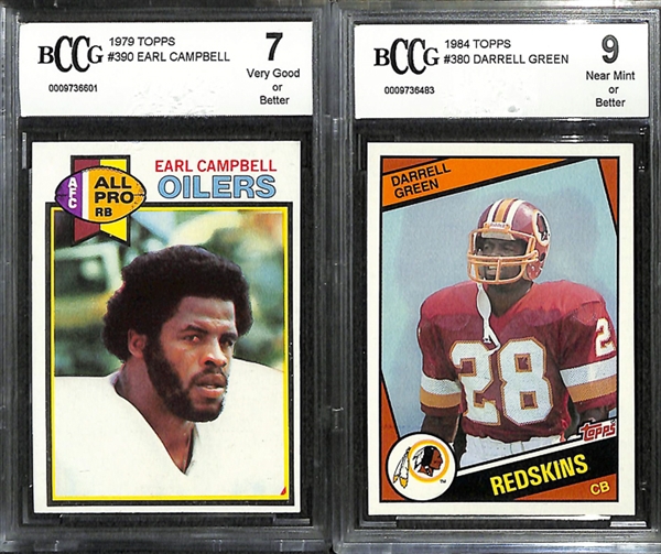 Lot Of 6 BCCG Graded Football Rookie Cards w. Earl Campbell