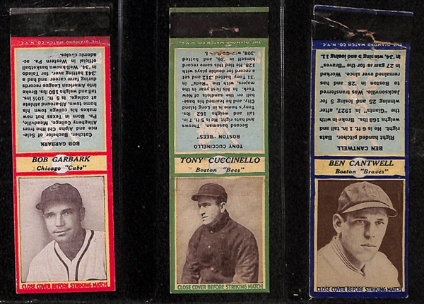 Lot of 15 - 1936 Diamond Matchbooks w. Curt Davis