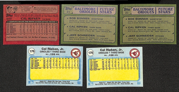 Lot of 42 Cal Ripken Jr. Rookie & Second Year Cards - Topps/Donruss/Fleer