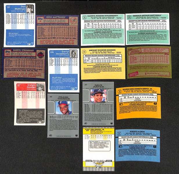 Lot of 77 Rookie Cards of Mattingly, Strawberry, Gooden, Thomas, Griffey, & Alomar