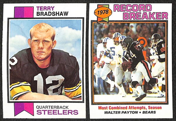 Lot of 15 Topps HOF Football Cards Including 1971 Bradshaw Rookie Card
