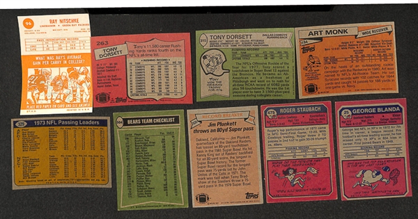 Lot of 22 Topps Football Star Cards from 1963-1987 w. 1978 Topps Tony Dorsett Rookie Card