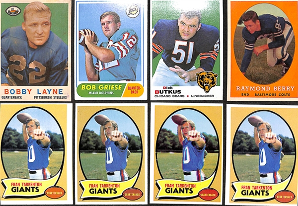 Lot of 74 Topps Football Star Cards from 1958-1974 w. 1968 Bob Griese Rookie Card