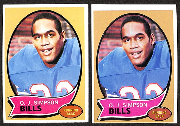 Lot of 26 OJ Simpson Cards w. 6 - 1970 Rookie Cards