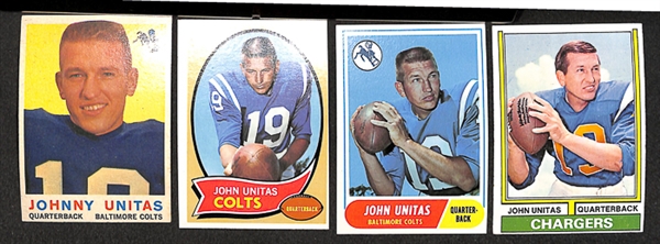 Lot of 12 Johnny Unitas Topps Cards w. 2 - 1959 Cards