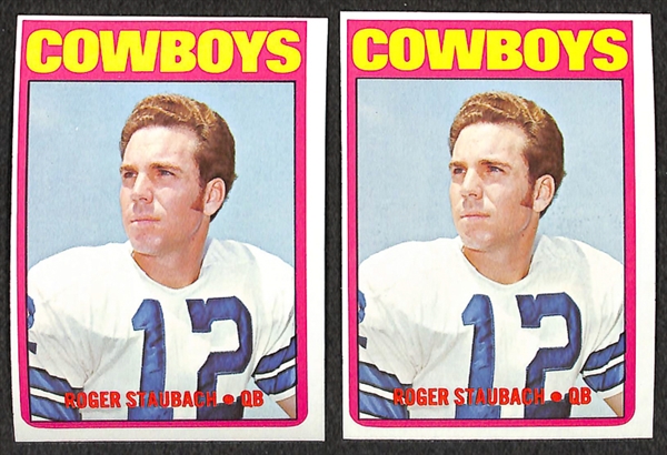 Lot of 5 1972 Roger Staubach Rookie Cards