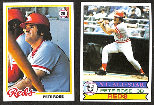Lot of 54 Pete Rose Topps Cards from 1970 to 1973