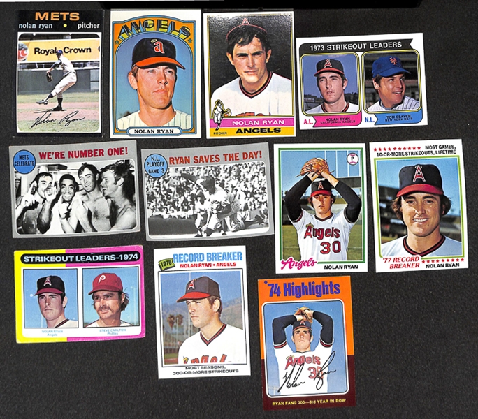 Lot of 34 Nolan Ryan 1970s Topps Cards Inc. (10) 1971 and (2) 1972