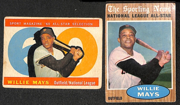 Lot of 28 Willie Mays Topps Cards from 1960 to 1974