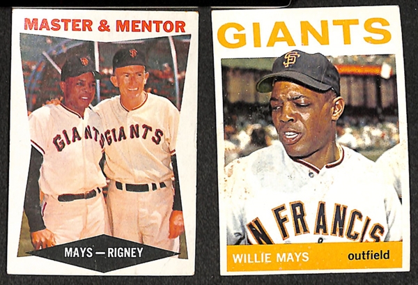 Lot of 15 Willie Mays Baseball Cards from 1959-1973