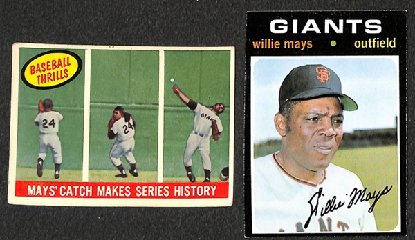 Lot of 15 Willie Mays Baseball Cards from 1959-1973
