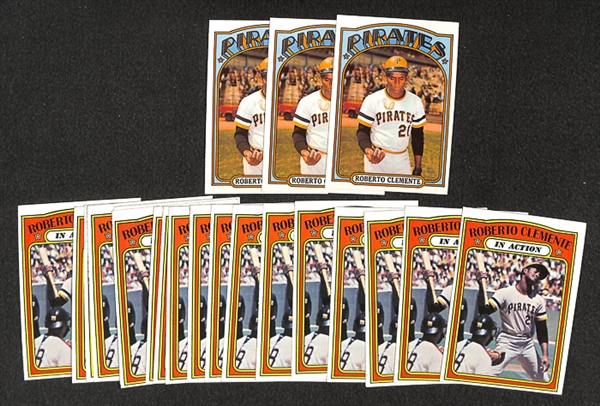 Lot of 22 Roberto Clemente Cards from 1972 Topps 