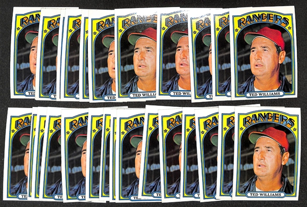 Lot of 27 Ted Williams 1972 Topps Cards (Card #510)