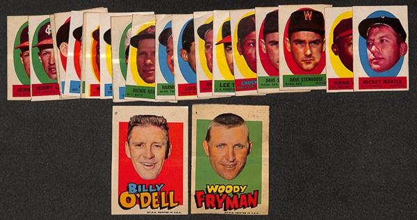 Lot of 1963 Topps Peel-Offs and 1967 Topps Stickers w/ Mantle, Mays, Koufax, Aaron