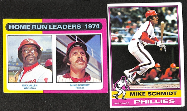 Lot of 63 Mike Schmidt Topps Baseball Cards from 1974-1979