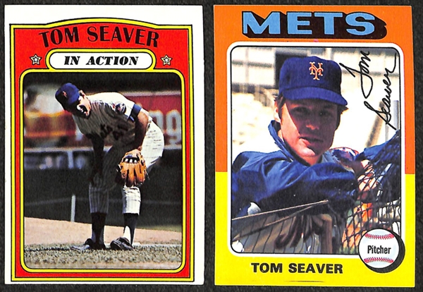 Lot of 42 - Tom Seaver Topps Baseball Cards from 1968-1978