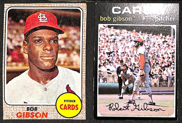 Lot of 33 Bob Gibson Topps Baseball Cards from 1968-1975