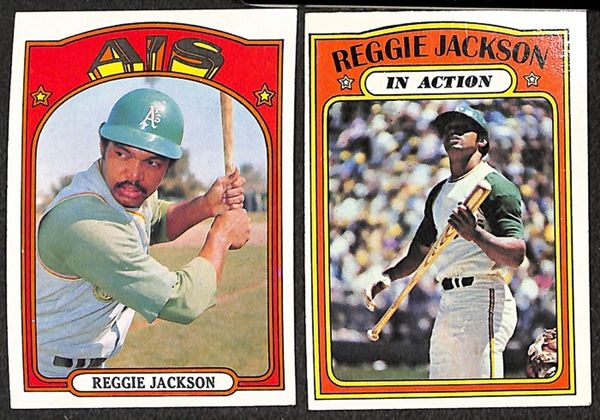 Lot of 50 Reggie Jackson Topps Baseball Cards from 1972-1978