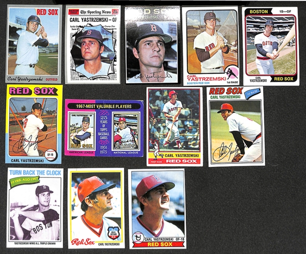 Lot of 61 Carl Yastrzemski Topps Baseball Cards from 1970-1979