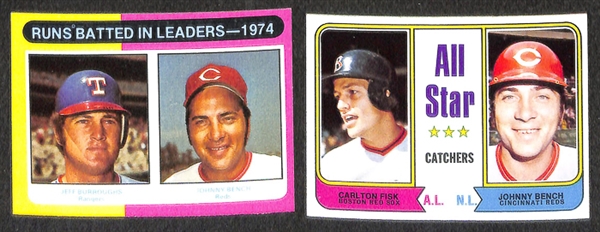 Lot of 70 Johnny Bench Topps Baseball Cards from 1972-1979