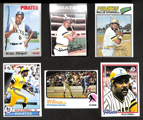 Lot of 46 Willie Stargell Topps Baseball Cards from 1970-1979