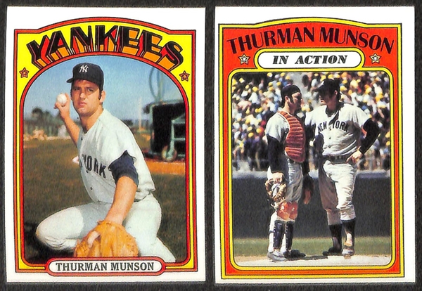 Lot of 48 Thurmon Munson Baseball Cards from 1972-1979