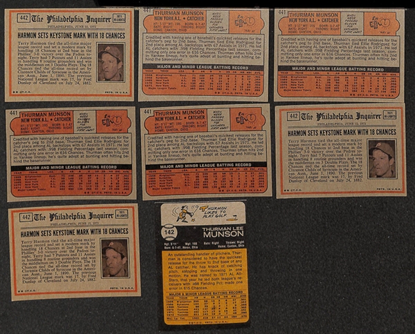 Lot of 48 Thurmon Munson Baseball Cards from 1972-1979