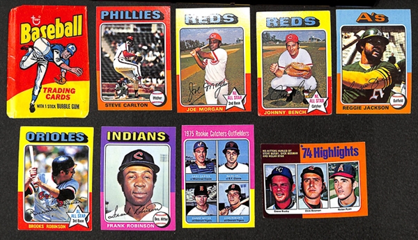 Lot of 89 - 1975 Topps Mini Cards w. Gary Carter Rookie Card - Includes Wrapper 