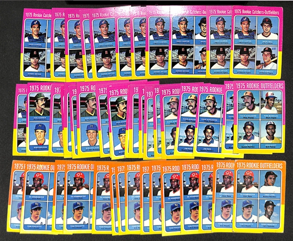 Lot of 54 - 1975 Topps Baseball Rookie Cards w. 14 Gary Carter Rookie Cards
