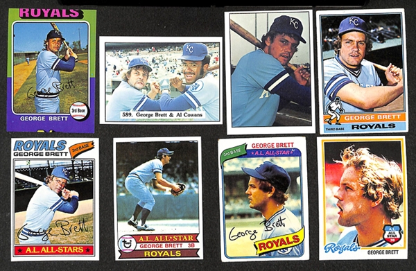 Lot of 62 Topps/SSPC George Brett Baseball Cards w. 1975 Rookie Card (MC)