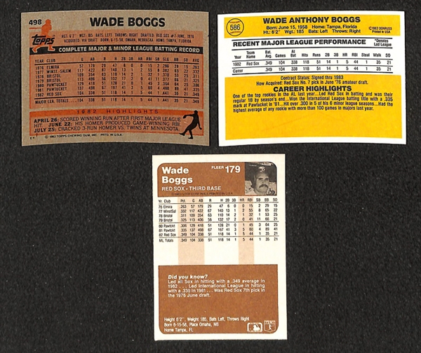Lot of 58 - 1983 Wade Boggs Rookie Cards - Topps/Donruss/Fleer