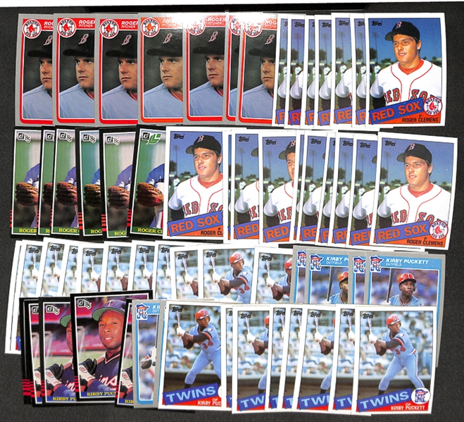 Lot of 63 - 1985 Rookie Cards of Kirby Puckett & Roger Clemens -  Topps/Donruss/Fleer