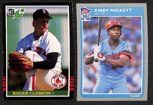 Lot of 63 - 1985 Rookie Cards of Kirby Puckett & Roger Clemens -  Topps/Donruss/Fleer