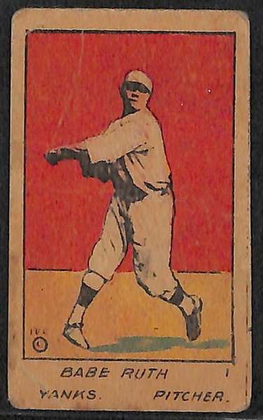 1920 W516-1 Babe Ruth Card #1 Strip Card - PSA 1(MK)