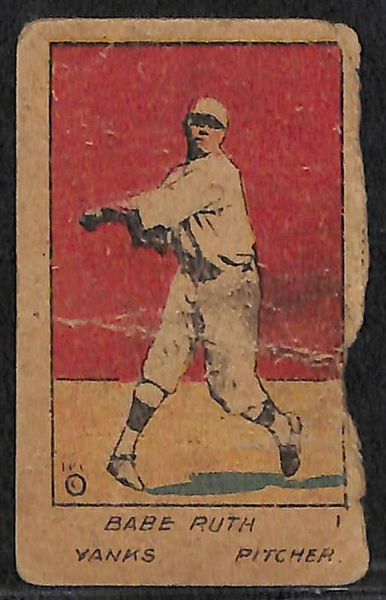 1920 W516-1 Babe Ruth Card #1 Strip Card - PSA Authentic