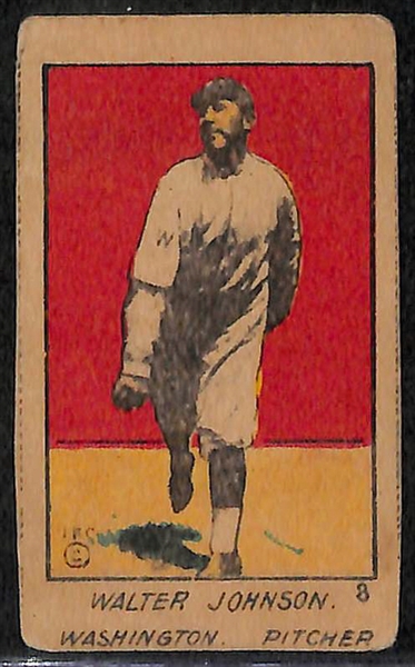 1920 W516-1 Walter Johnson Card #8 Strip Card - PSA 3